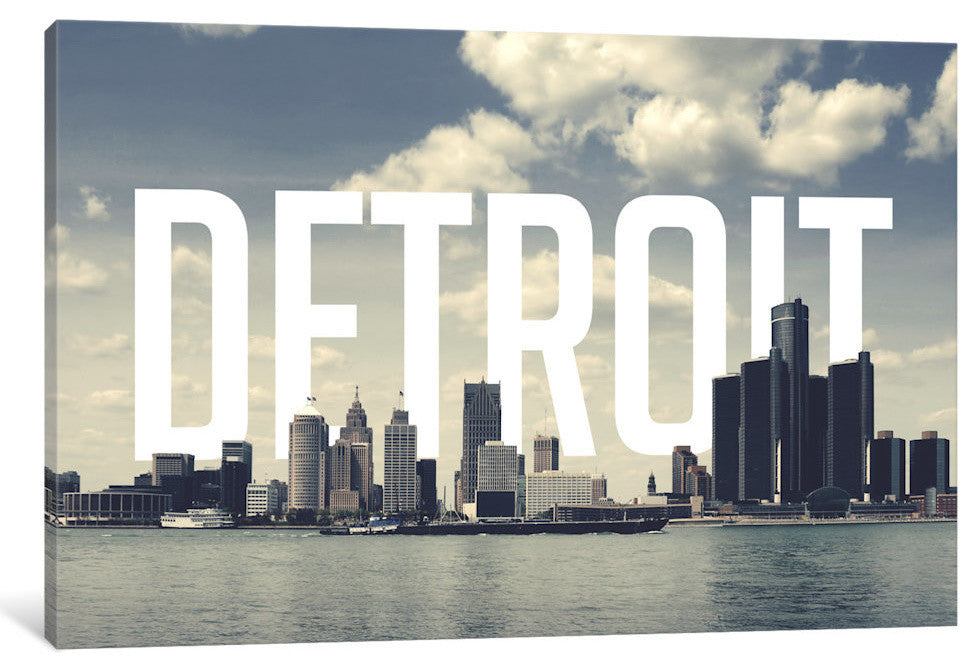 "Detroit" Print by 5by5collective, 26"x18"x1.5"