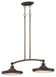 Nuvo 2-Light Houston Pendant Rustic Brass Light Fixture