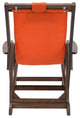 Romantic Collection Canvas Sling Chair with Cup and Wine Holder, Dark Brown Fram