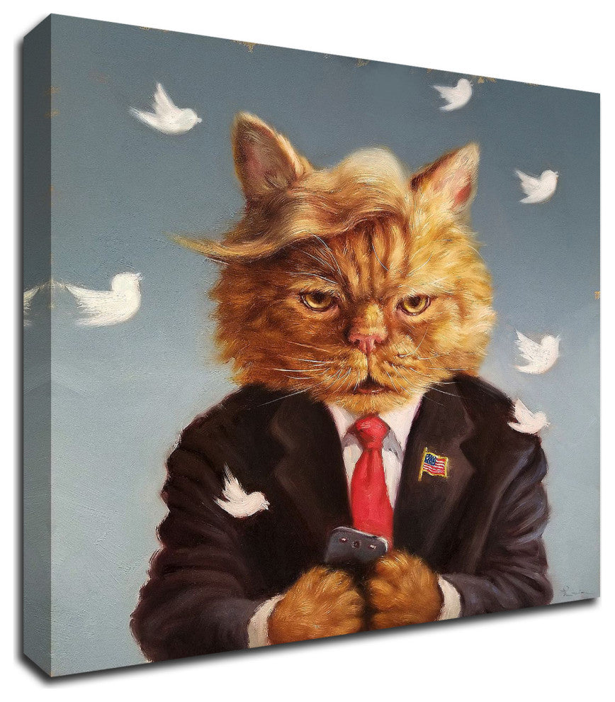"Catty Remarks" by Lucia Heffernan, Print on Canvas, 14"x14"