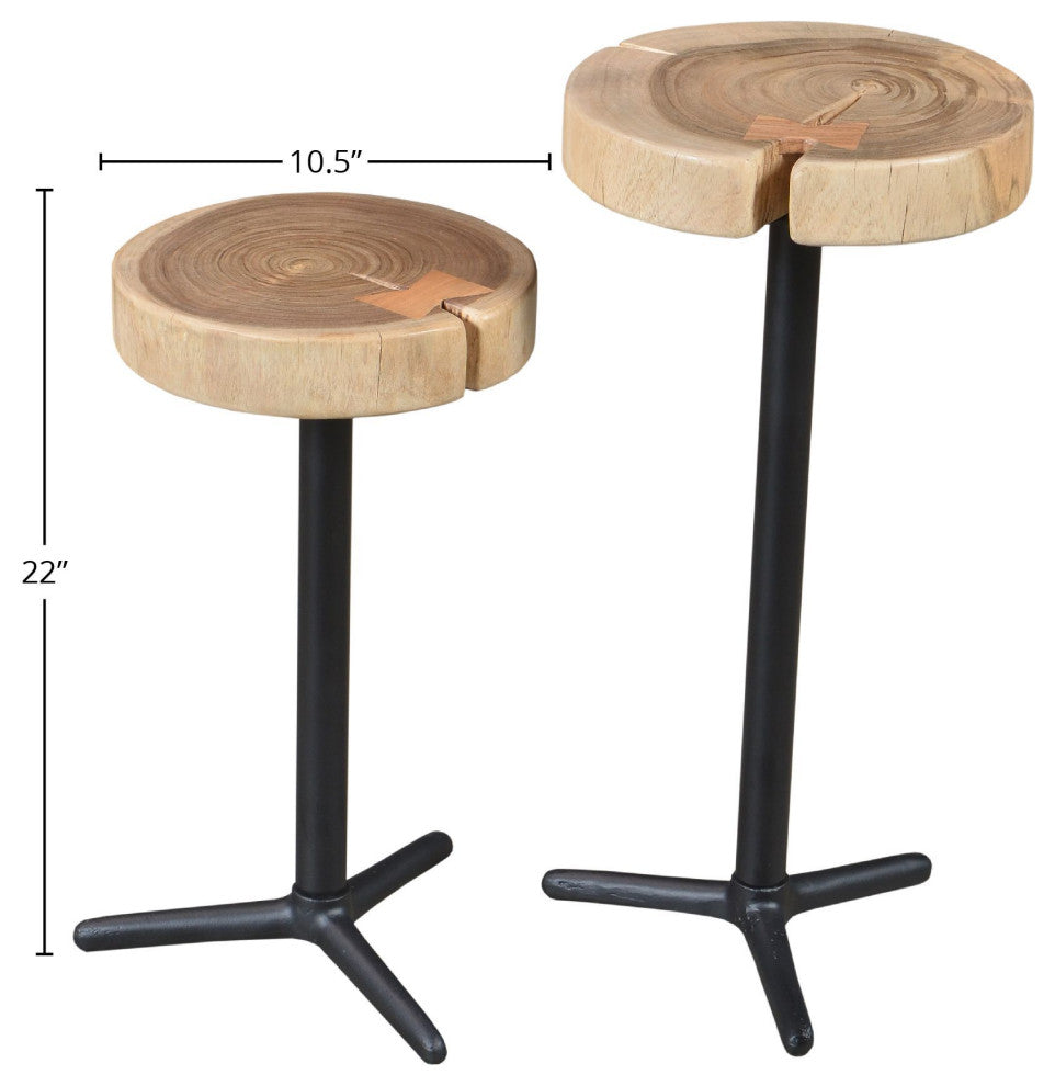 Organic Martini Tables, 2-Piece Set, Brown