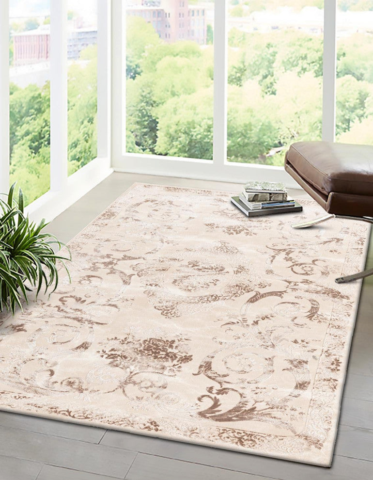 Unique Loom Diana Finsbury Rug, Beige, 4'x6'