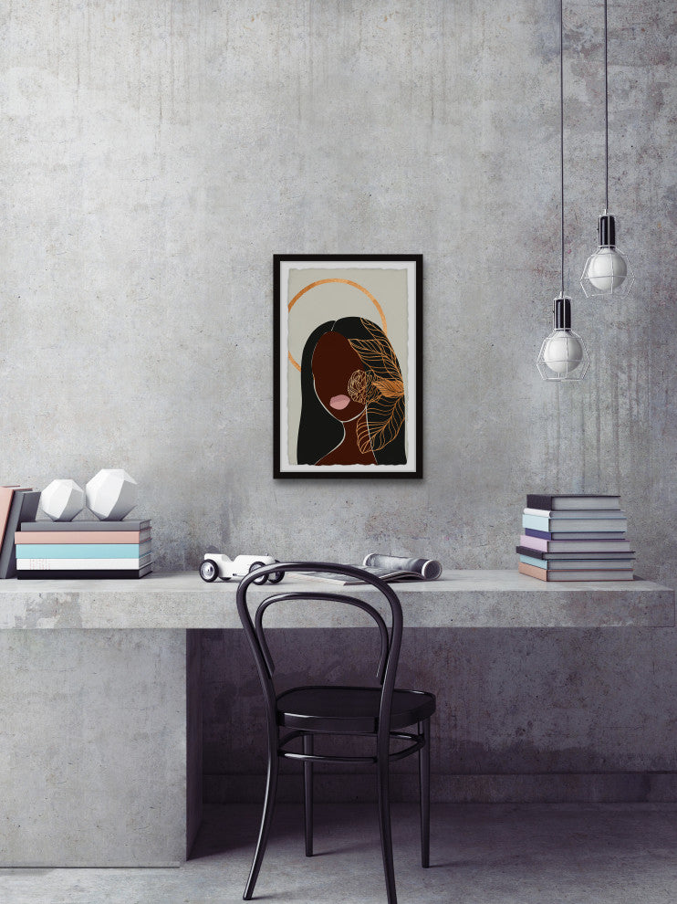 "Faceless Beauty" Framed Painting Print, 30x45