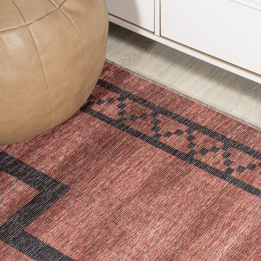 Korsa Geometric Medallion Machine-Washable Area Rug, 4x6