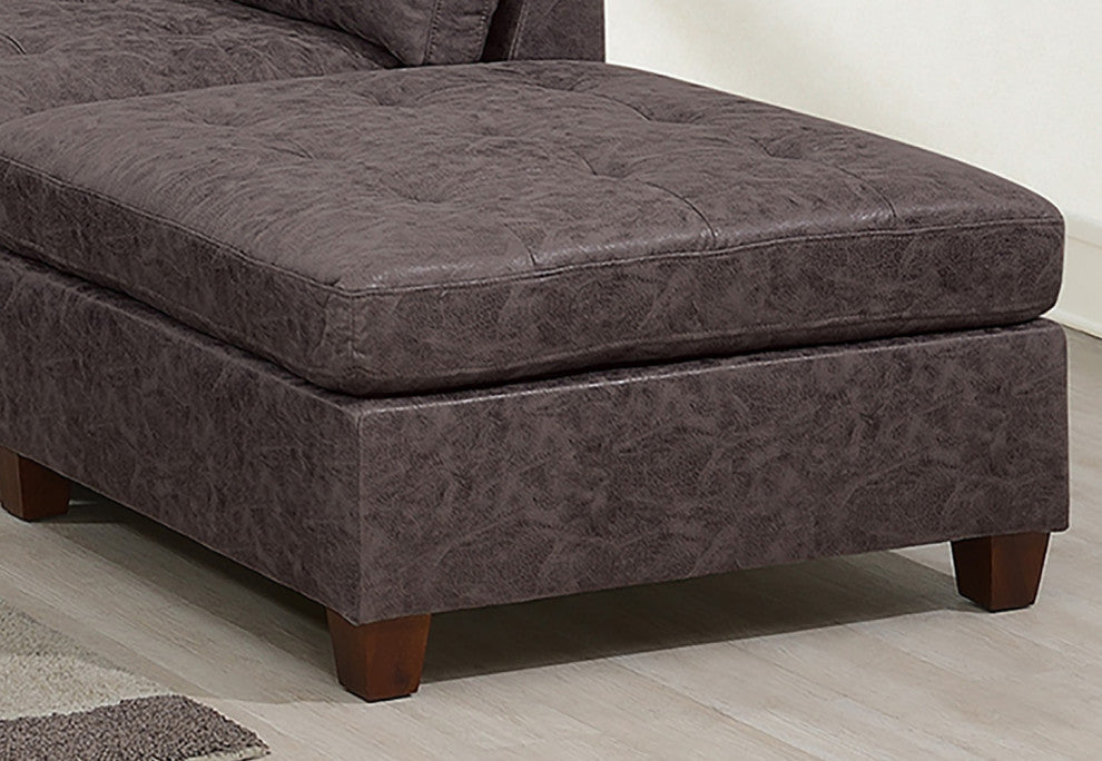 Living Room Armless Chair, Dark Brown