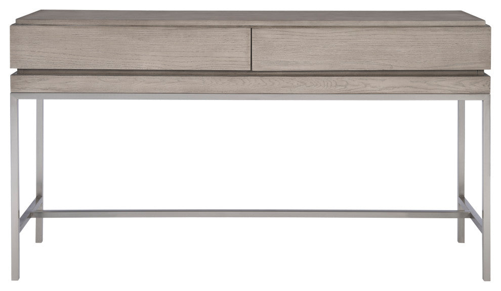 Uttermost Kamala Oak MDF and Stainless Steel Console Table in Mushroom Gray