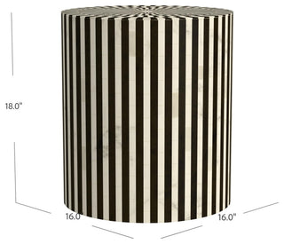 Teague Accent Table - Black/White Bone