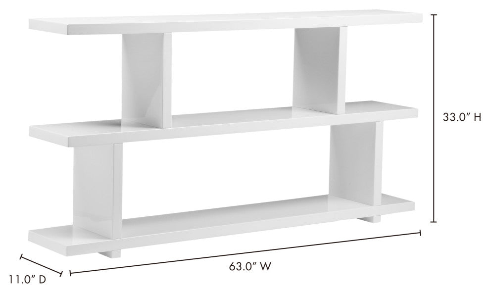 Contemporary Miri Shelf Small White - White