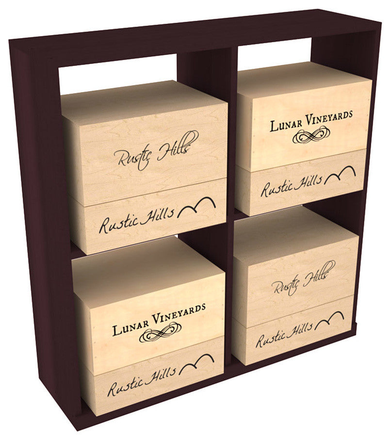 Solid Case Wine Storage Bin, Redwood, Burgundy