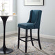 Bar Stool Chair Barstool, Fabric, Wood, Navy Blue, Modern, Bar Pub Restaurant
