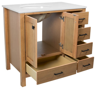 Horizon 36" Bathroom Vanity, Blonde, Engineered White