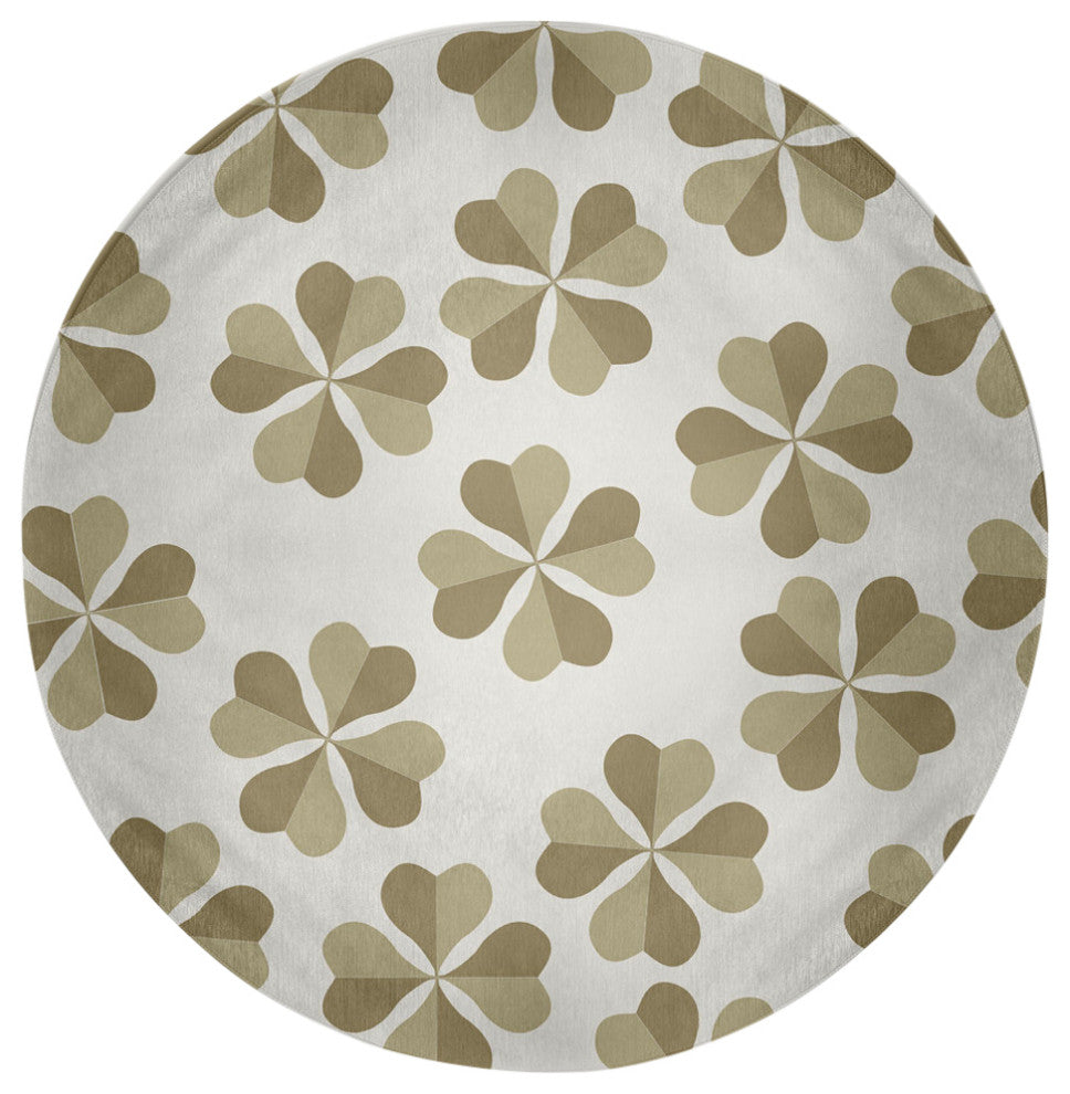 Lucky Patch St. Patrick's Day Chenille Rug, Sustainable Green, 5' Round
