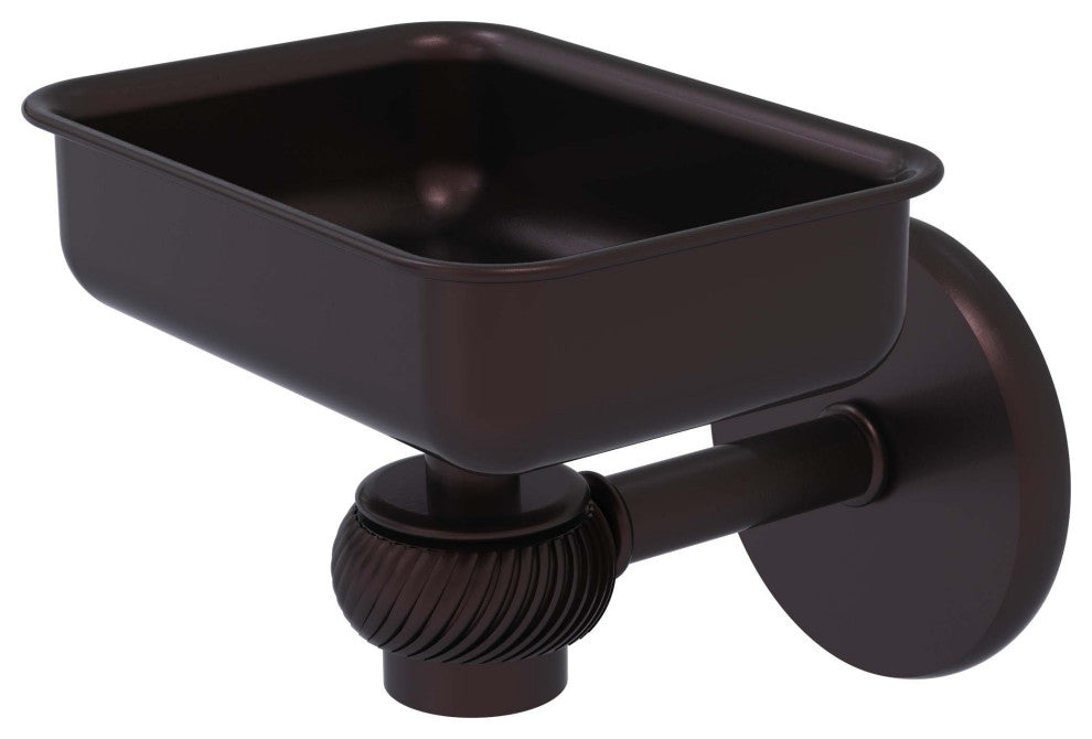 Satellite Orbit One Wall Mount Soap Dish With Twist Accents, Antique Bronze