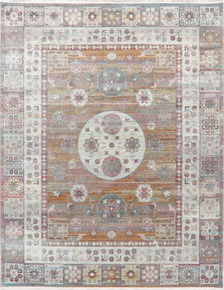 Vintage-Style Medallion Distressed Border Area Rug, 8 X 10 Ft.