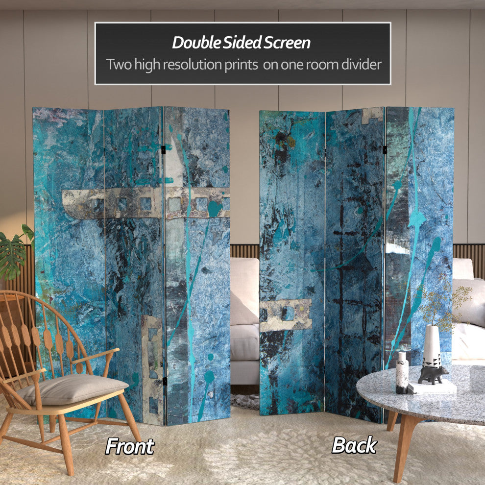 6' Tall Double Sided Blue Dream Canvas Room Divider