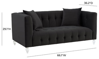 TOV Furniture Bea Black Velvet Loveseat