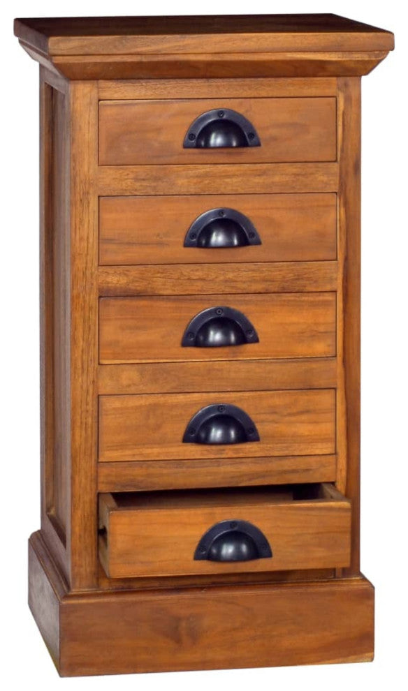 vidaXL 5-Drawer Cabinet 13.8"x11.8"x23.6" Solid Teak Wood