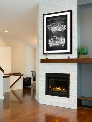 "Vintage Cadillac" Framed Painting Print, 16"x24"