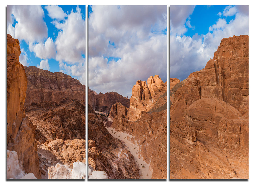 "White Canyon at South Sinai Egypt" Metal Wall Art, 3 Panels, 36"x28"