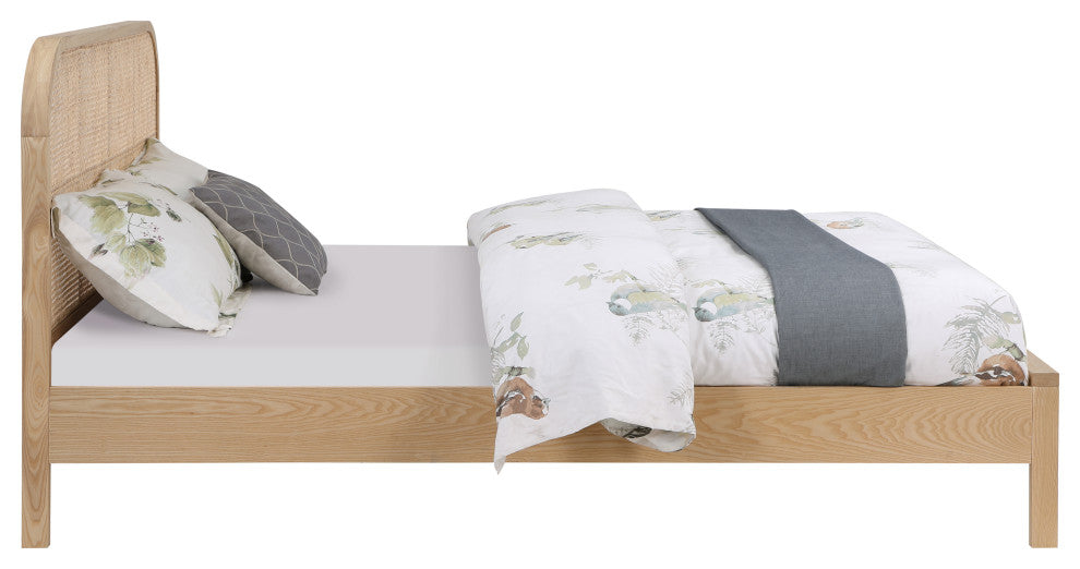 Siena Ash Wood Bed, Natural, Queen
