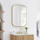Trielle Rectangular Framed Bathroom Wall Mirror, Brushed Gold, 36"