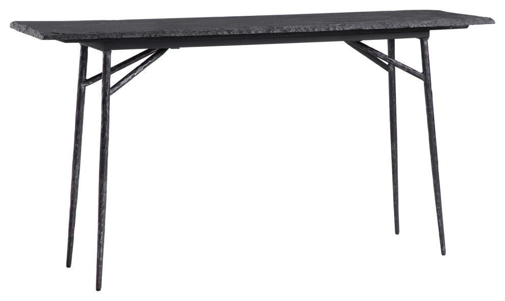 Uttermost 24953 Kaduna 60"L Slate Top Iron Industrial Style - Aged Black