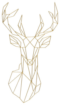 Wrought Iron Deer Gold Head Sculpture
