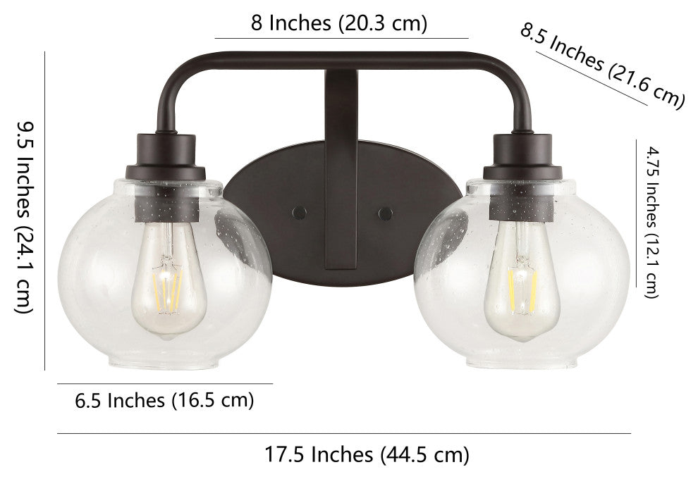 Sandrine Iron LED Vanity Light, Oil Rubbed Bronze, 2 Bulb