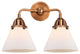 Large Cone Bath Vanity Light, Antique Copper, Matte White, Matte White
