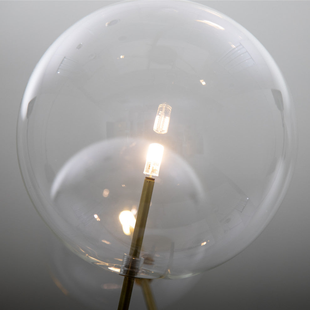 Klare 4-Light Sputnik Lamp, Antique Brass