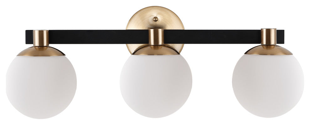 Modernist Globe Metal/Frosted Glass LED Vanity, 3-Light
