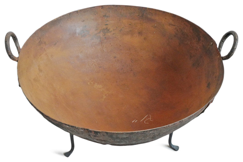 Consigned Vintage Iron Kadai Fire Bowl 3
