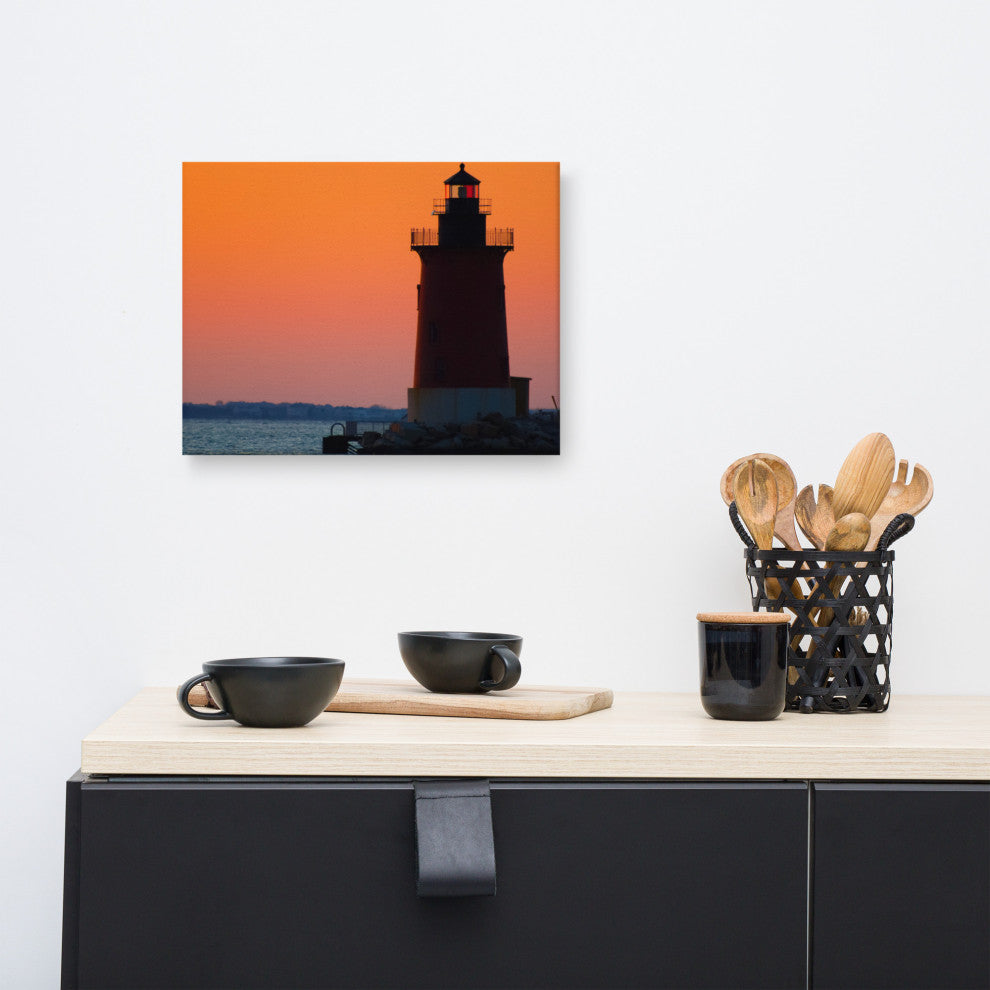Sunset at Henlopen State Park 3 Coastal Canvas Wall Art Print, 12" X 16"