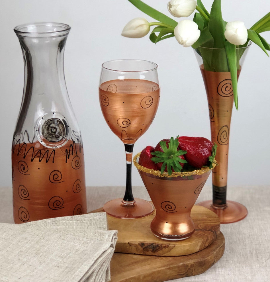 Gold Curl Wine Glasses, Set of 2