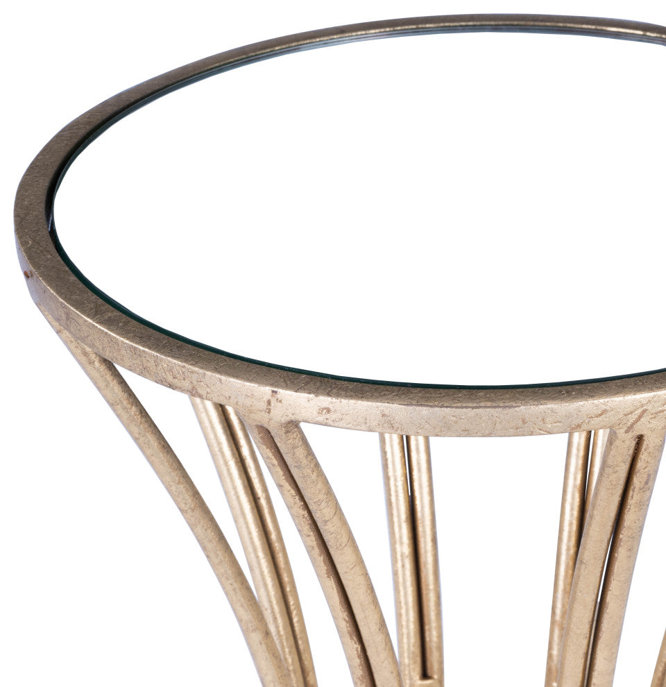 Butler Faruh Metal and Mirror End Table