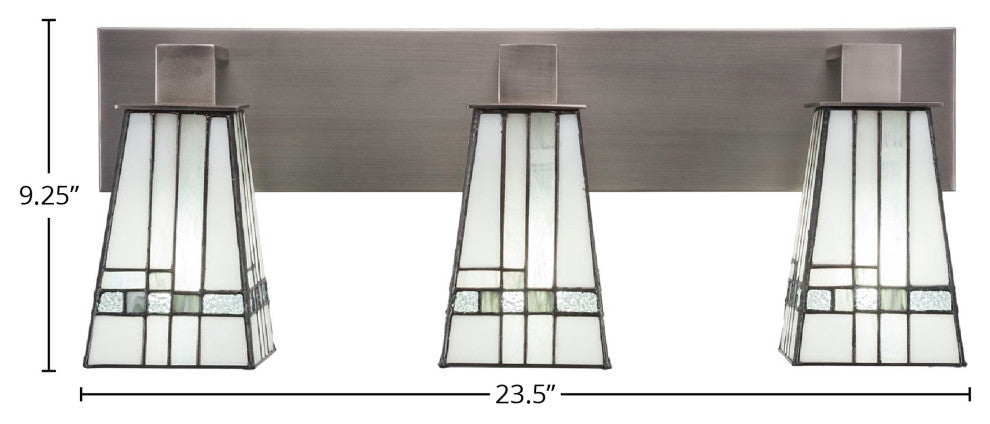 Apollo 3-Light Bath Bar, Graphite/New Deco Art