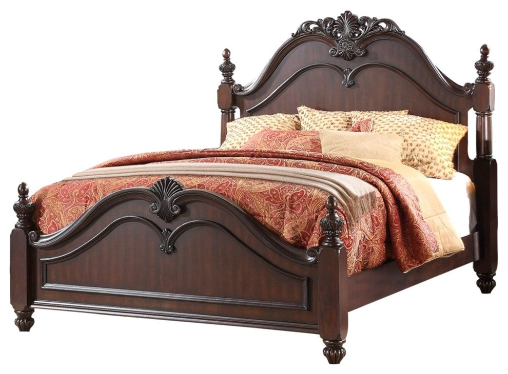 5-Piece Momeyer Country E King Bed, Dresser, Mirror, Nightstand, Chest Cherry