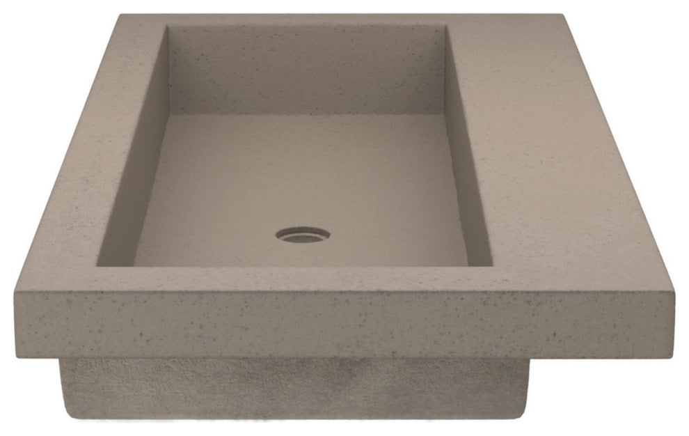 Trough 3619 Bathroom Sink, Earth, No Faucet Holes