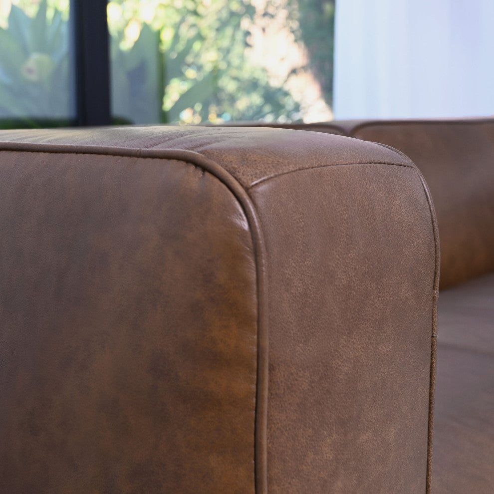 Jude Top Grain Leather Camel Brown Arm Chair
