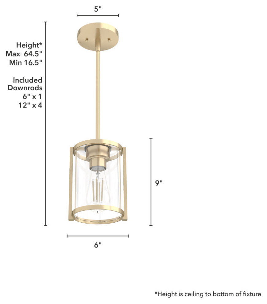 Astwood Alturas Gold 1 Light Pendant Ceiling Light Fixture