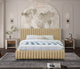 Nico Black Velvet Upholstered Bed, Camel, Full