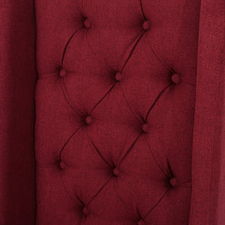 GDF Studio Blaine Tufted Wing Back Dining Chairs, Set of 2, Deep Red, Fabric