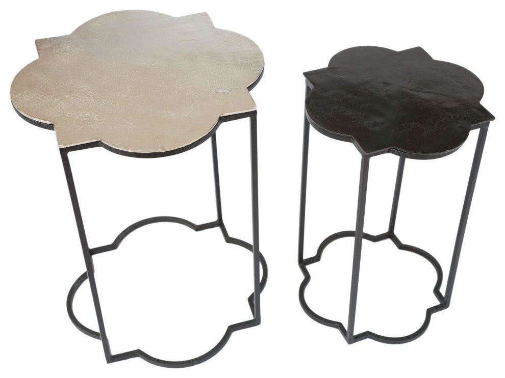 Sofa Side Table, Aluminum, Metal, Black, White, Lounge Cafe Lobby Hospitality
