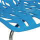 Leisuremod Asbury Plastic Stackable Dining Chair With Chromed Legs, Set of 2, Blue