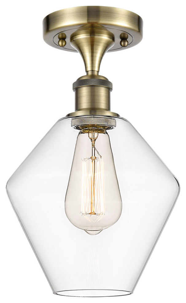 Innovations 516-1C-AB-G652-8 1-Light Semi-Flush Mount, Antique Brass