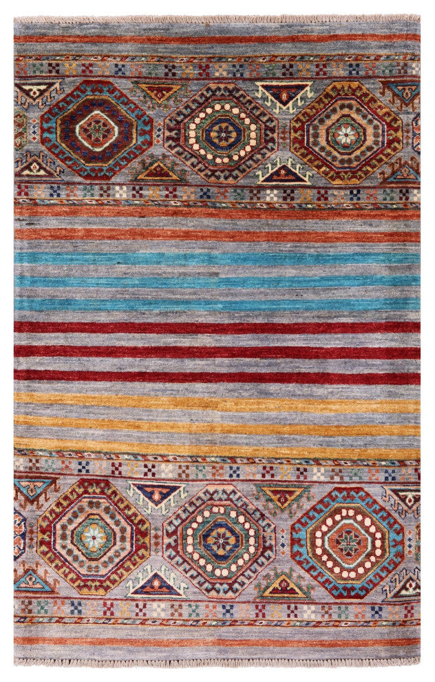 3' 3" X 5' 1" Khorjin Super Kazak Handmade Wool Rug - Q12319