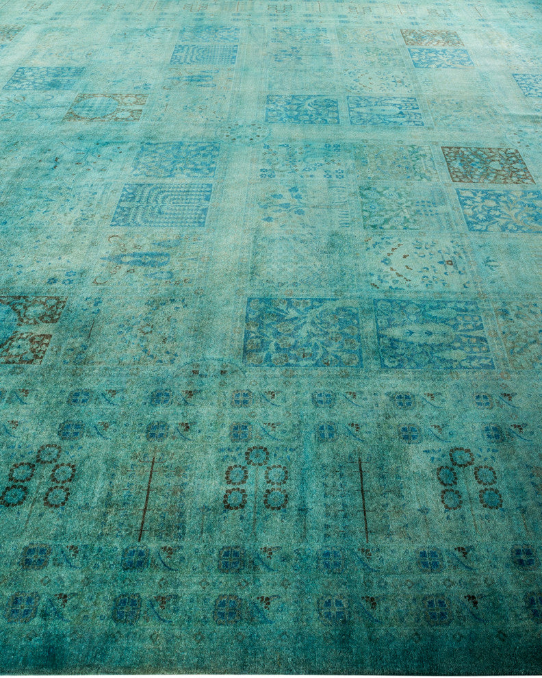 Fine Vibrance, One-of-a-Kind Handmade Area Rug Light Blue, 14'4"x12'4"
