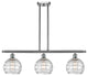 Deco Swirl 3-Light Island-Light, Brushed Satin Nickel, Clear