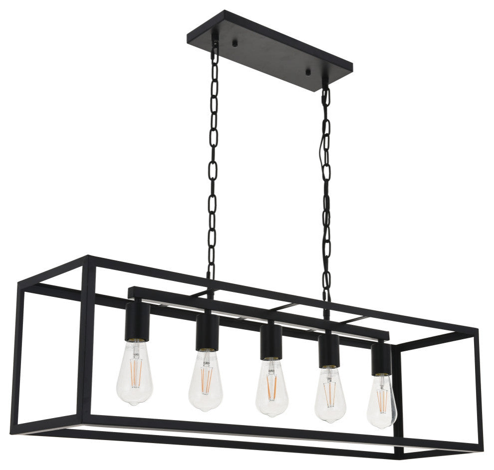 Black Finish 5-Light Pendant