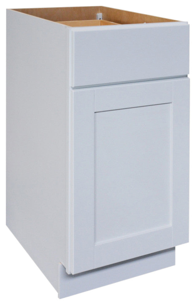 Shaker Hill Series Single Door Kitchen Base Cabinet With Soft Close Glides, 18"